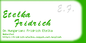 etelka fridrich business card